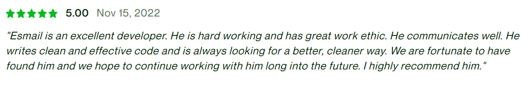 Testimonial screenshot