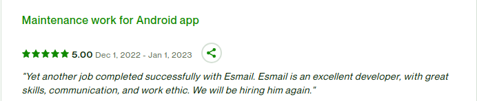 Testimonial screenshot