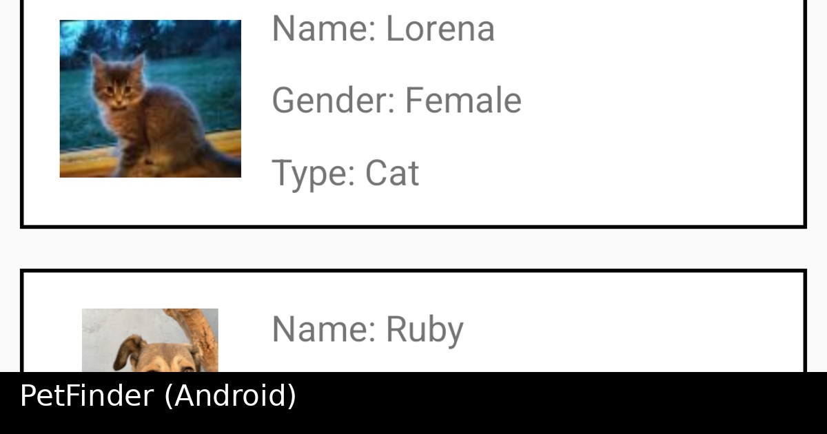 PetFinder app thumbnail